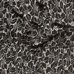 Pre Owned فستان ماكسي زيمرمان كريب مورد مطبوع أسود/أبيض برباط مقاس متوسط - ميديوم