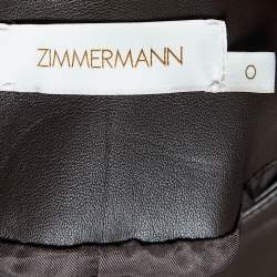 Pre Owned Zimmermann Dark Brown Leather Belted Jumpsuit S