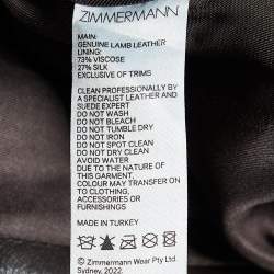 Pre Owned Zimmermann Dark Brown Leather Belted Jumpsuit S