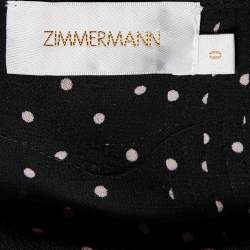 Zimmermann Black Polka Dot Crepe Lace Trim Jumpsuit S