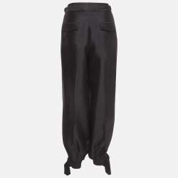 Pre Owned Zimmermann Black Silk Trim Gabardine Slouchy Trousers M