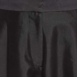 Pre Owned Zimmermann Black Silk Trim Gabardine Slouchy Trousers M