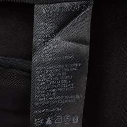 Pre Owned Zimmermann Black Silk Trim Gabardine Slouchy Trousers M