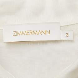 Pre Owned Zimmermann Off White Linen Detailed Button Pleated Sleeves Top XL