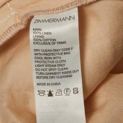 Zimmermann White Embroidered Linen Wide Legs Pants M