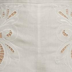 Zimmermann White Embroidered Linen Wide Legs Pants M