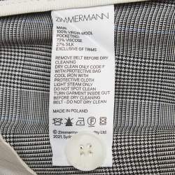 Zimmermann Grey Patterned Wool Belted Trousers XL