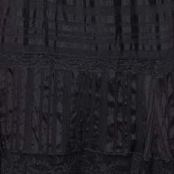 Zimmermann Black Patterned Silk Flared Midi Skirt S