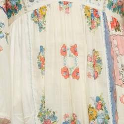Pre Owned Zimmermann Cream Cotton Floral Print Patched Midi Dress S