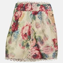 Zimmermann Multicolor Floral Print Linen Blend Shorts L