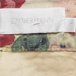 Zimmermann Multicolor Floral Print Linen Blend Shorts L