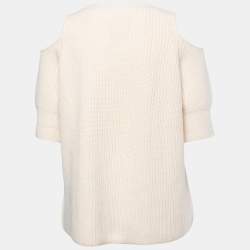 Zoe Jordan Cream Cashmere & Wool Knit Cold Shoulder Sweater S/M