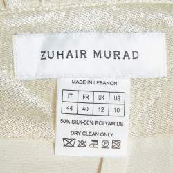 Zuhair Murad Gold Silk Blend Lamé Jumpsuit M