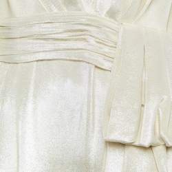 Zuhair Murad Gold Silk Blend Lamé Jumpsuit M