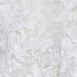 Zuhair Murad White Embroidered Silk Blend Tulle Wedding Gown S