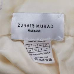 Zuhair Murad White Embroidered Silk Blend Tulle Wedding Gown S
