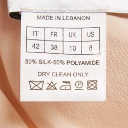 Pre Owned Zuhair Murad Pink Embellished Silk Blend High Low Gown M