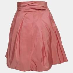 Pre Owned تنورة زهير مراد ساتان وردية بفيونكة صغيرة المقاس - سمول