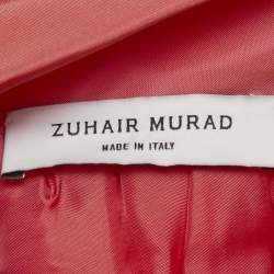 Pre Owned تنورة زهير مراد ساتان وردية بفيونكة صغيرة المقاس - سمول
