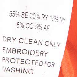 Pre Owned Zuhair Murad Orange Silk Chiffon Embellished Bodice Gown S