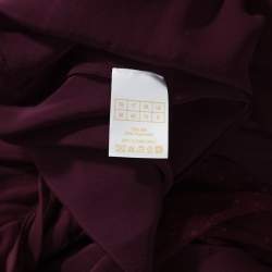 Zuhair Murad Burgundy Silk Blend Lace Bodice Evening Gown M