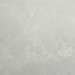 Pre Owned Zuhair Murad Mariage White Embroidered Embellished Tulle Wedding Gown M