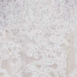 Zuhair Murad White Embroidered Tulle Wedding Gown M