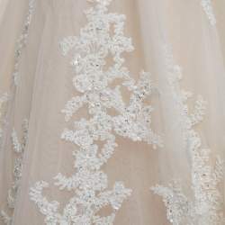 Zuhair Murad White Embroidered Tulle Wedding Gown M