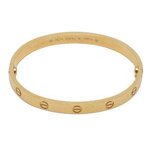 Pre Owned Cartier Love Yellow Gold Bracelet Size 18