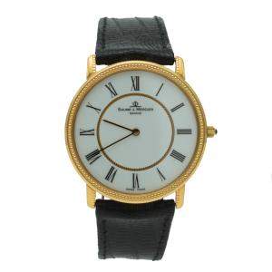 Baume & Mercier White Classima Ultra Thin Yellow Gold Watch 32MM
