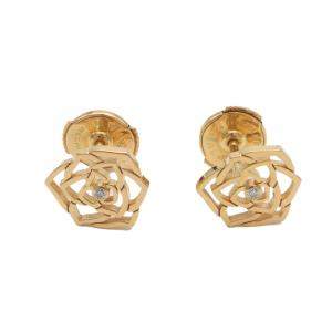 Piaget Rose Gold Diamond Flower Earrings
