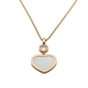 Chopard Happy Hearts White Mother Of Pearl Rose Gold Diamond Necklace