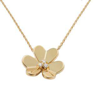 Pre Owned Van Cleef & Arpels Yellow Gold Frivole Diamond Necklace
