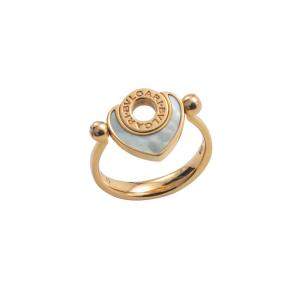 Bvlgari Cuore Rose Gold Mother Of Pearl Ring Size 51