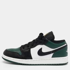 Air Jordans Multicolor Leather Jordan 1 Low Green Toe Sneakers Size 38.5 (GS)