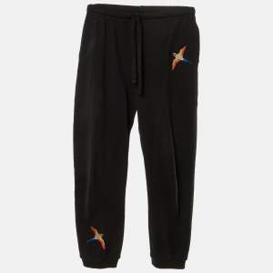 Pre Owned Axel Arigato Kids Black Cotton Bird Embroidered Sweatpants Size 8-10 yrs
