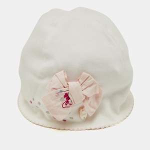Baby Dior White/Pink Bow Cotton Cap 3-6M