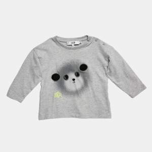 Baby Dior Grey Bear Print Cotton Long Sleeve T-Shirt 12 M