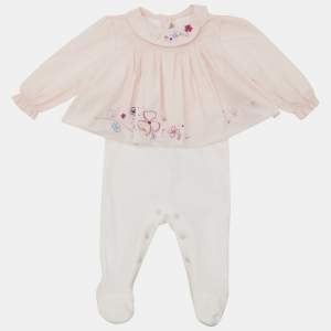 Baby Dior Pink Cotton Pyjama Bodysuit 3M