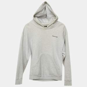 Pre Owned Balenciaga Kids Grey Cotton Hooded Sweatshirt Size 10 Yrs