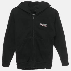 Pre Owned Balenciaga Kids Black Logo Embroidered Cotton Sweatshirt & Sweatpants Set 10 Y