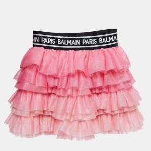 Balmain Pink Glitter Tulle Tiered Skirt (12 Yrs)