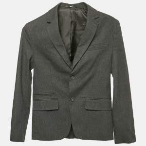 Boss By Hugo Boss Grey Striped Cotton Blend Blazer S/12 Yrs