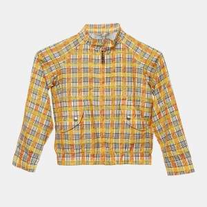 Burberry Children Multicolor Checked Cotton Blend Zip-Up Jacket 8 Yrs 