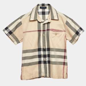 Burberry Beige Tartan Cotton Button Front Kids Shirt 4 Yrs