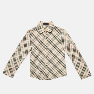 Burberry Kids Beige Vintage Checked Cotton Shirt Size 6 Yrs