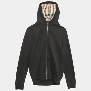 Burberry Children Black Cotton Zip-Up Hoodie 12 Yrs