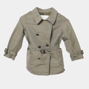 Burberry Khaki Gabardine Double Breasted Jacket 5Yrs