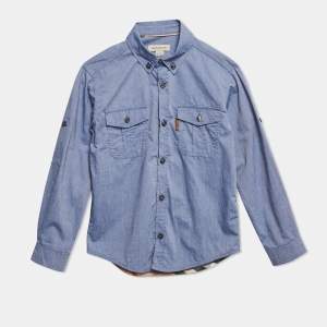 Burberry Kids Blue Chambray Long Sleeve Shirt 5 Yrs 
