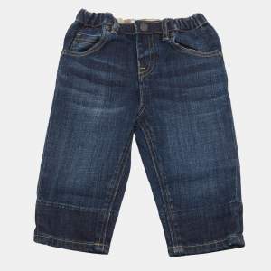 Pre Owned Burberry Children Navy Blue Denim Pants 9M